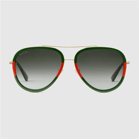 aviator metal glasses Gucci